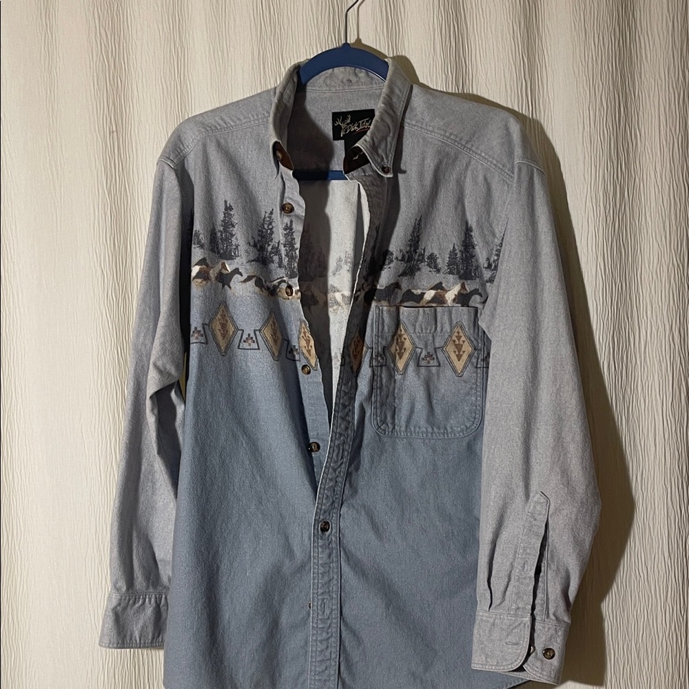 Men's Gray Patterned Casual Shirt